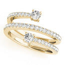 Multi-Row Round Two Stone Pavé Diamond Ring