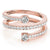 Multi-Row Round Two Stone Pavé Diamond Ring