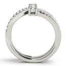 Multi-Row Round Two Stone Pavé Diamond Ring
