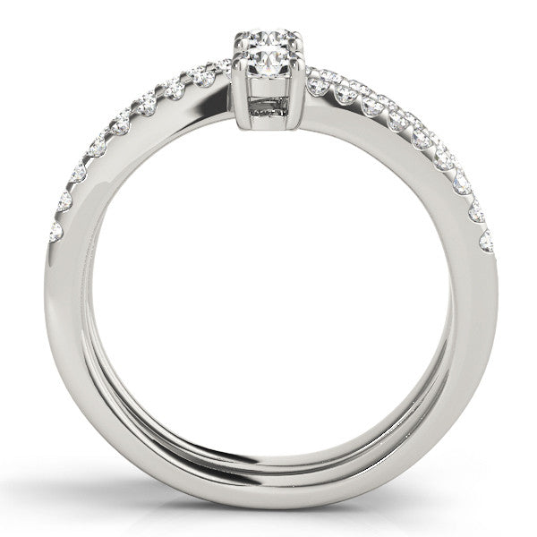 Multi-Row Round Two Stone Pavé Diamond Ring