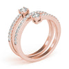 Multi-Row Round Two Stone Pavé Diamond Ring DiamondStatus