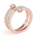 Multi-Row Round Two Stone Pavé Diamond Ring