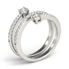 Multi-Row Round Two Stone Pavé Diamond Ring DiamondStatus