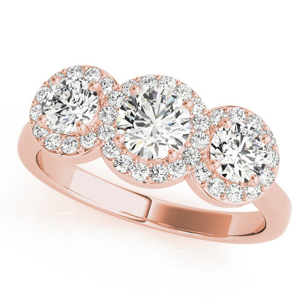 Round Trilogy Halo Engagement Ring