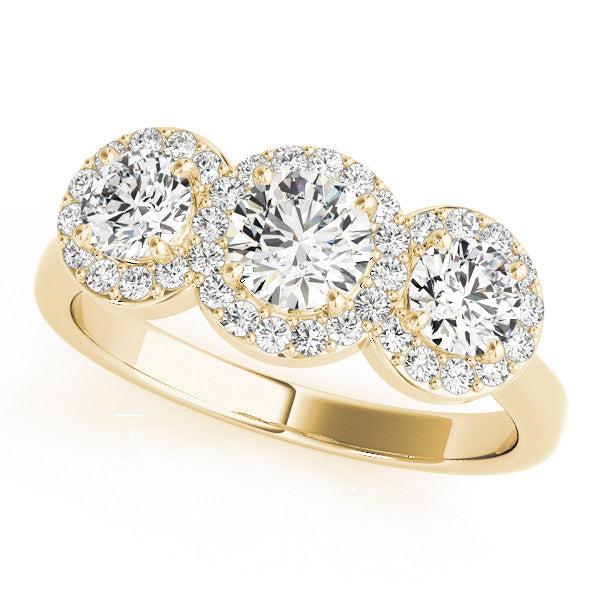 Round Trilogy Halo Engagement Ring