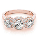 Round Trilogy Halo Engagement Ring