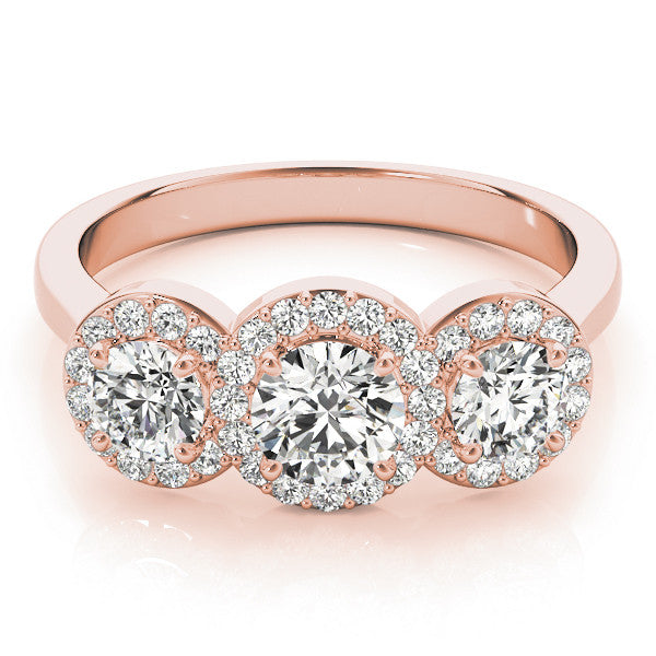 Round Trilogy Halo Engagement Ring