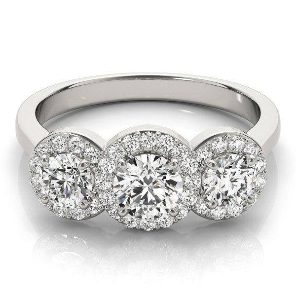 Round Trilogy Halo Engagement Ring