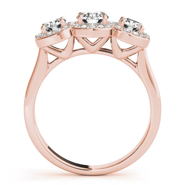 Round Trilogy Halo Engagement Ring