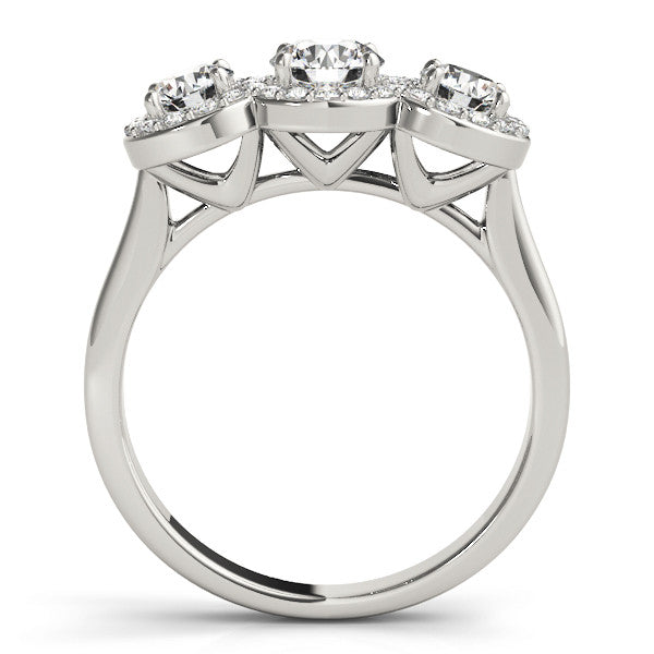 Round Trilogy Halo Engagement Ring