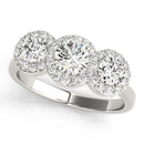 Round Trilogy Halo Engagement Ring