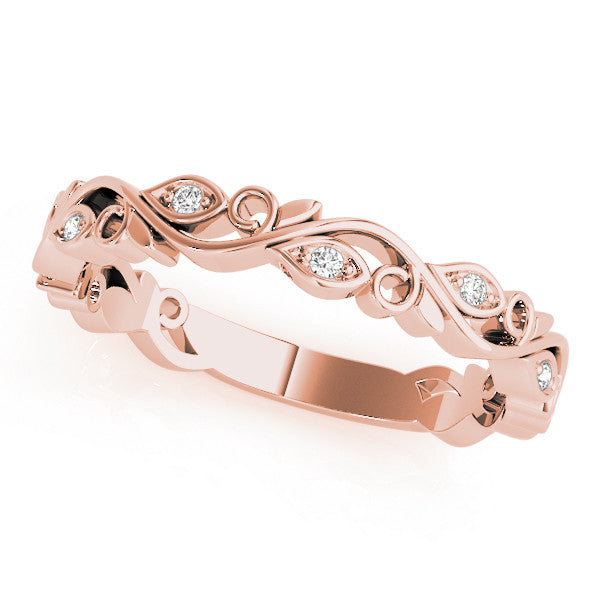 Round Diamond Floral Wedding Ring