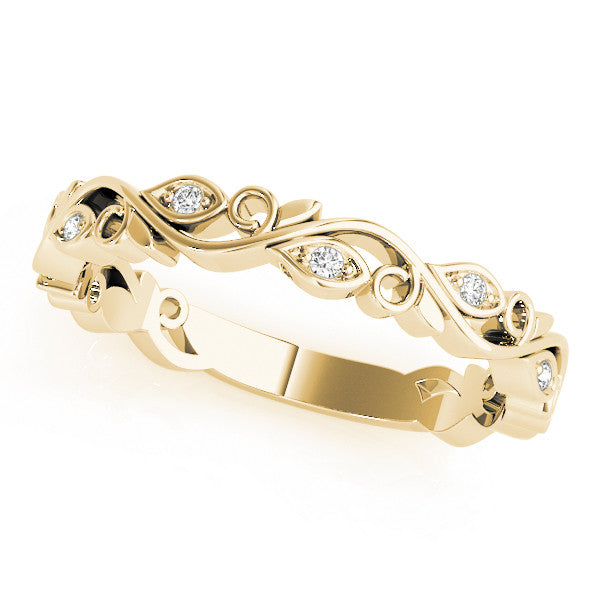 Round Diamond Floral Wedding Ring
