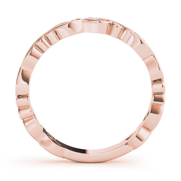 Round Diamond Floral Wedding Ring