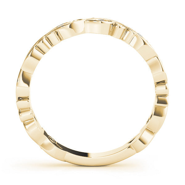 Round Diamond Floral Wedding Ring