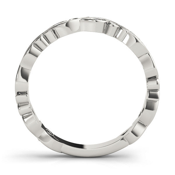 Round Diamond Floral Wedding Ring