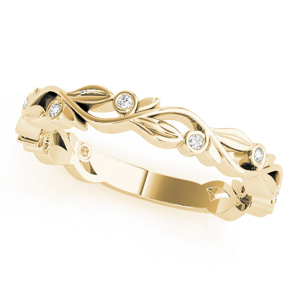 Round Diamond Floral Wedding Ring