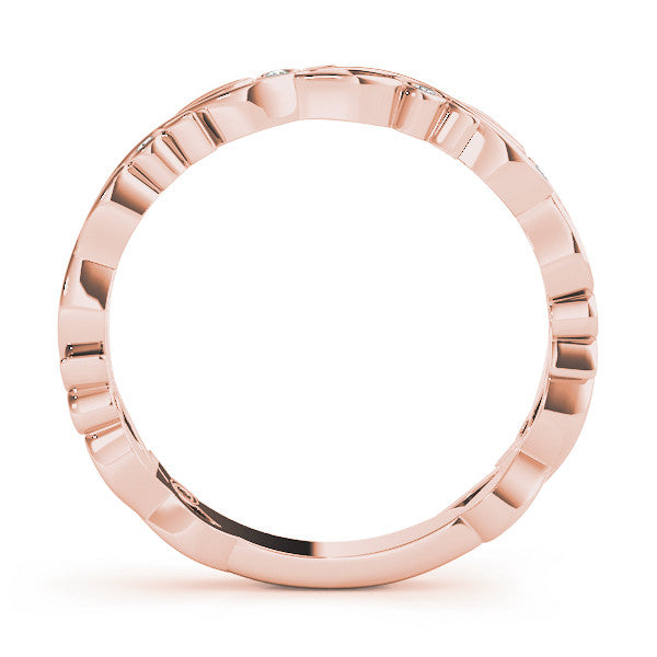 Round Diamond Floral Wedding Ring