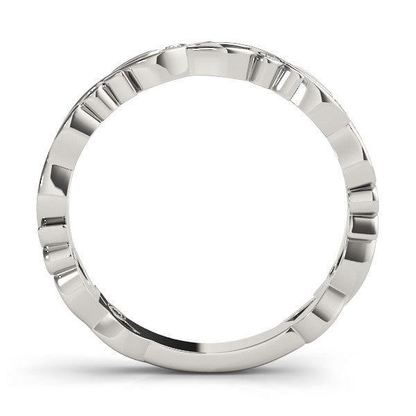 Round Diamond Floral Wedding Ring