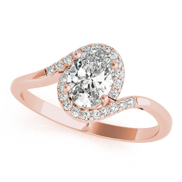 Oval Halo Bypass Engagement Ring