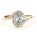 Oval Halo Bypass Engagement Ring