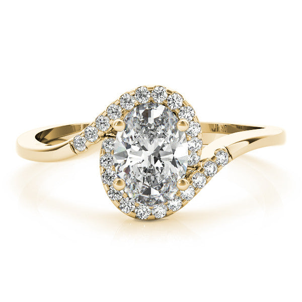 Oval Halo Bypass Engagement Ring