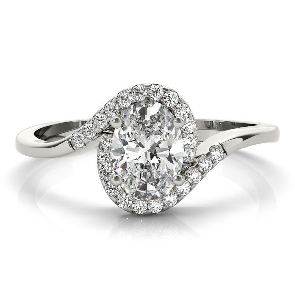 Oval Halo Bypass Engagement Ring