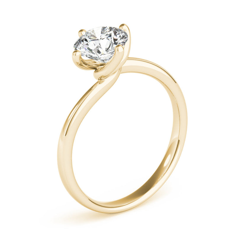 Round Solitaire Twisted Engagement Ring