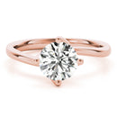 Round Solitaire Twisted Engagement Ring