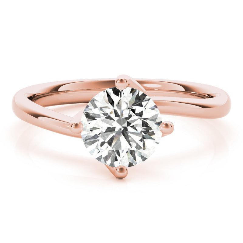 Round Solitaire Twisted Engagement Ring