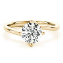Round Solitaire Twisted Engagement Ring