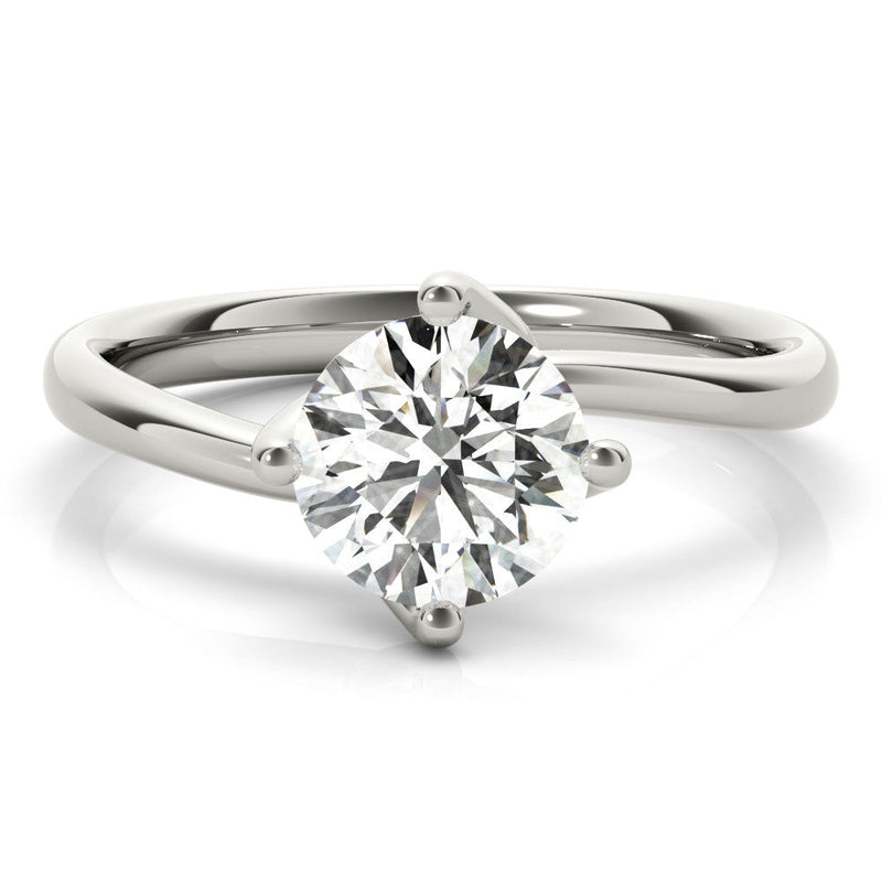 Round Solitaire Twisted Engagement Ring