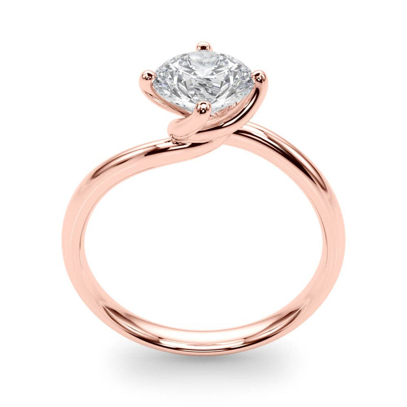 Round Solitaire Twisted Engagement Ring