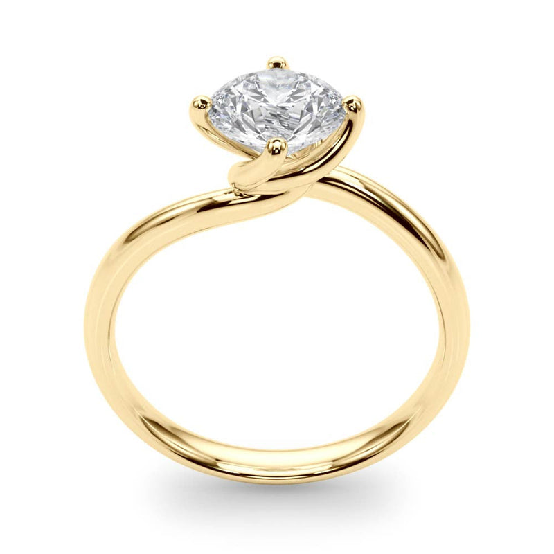 Round Solitaire Twisted Engagement Ring