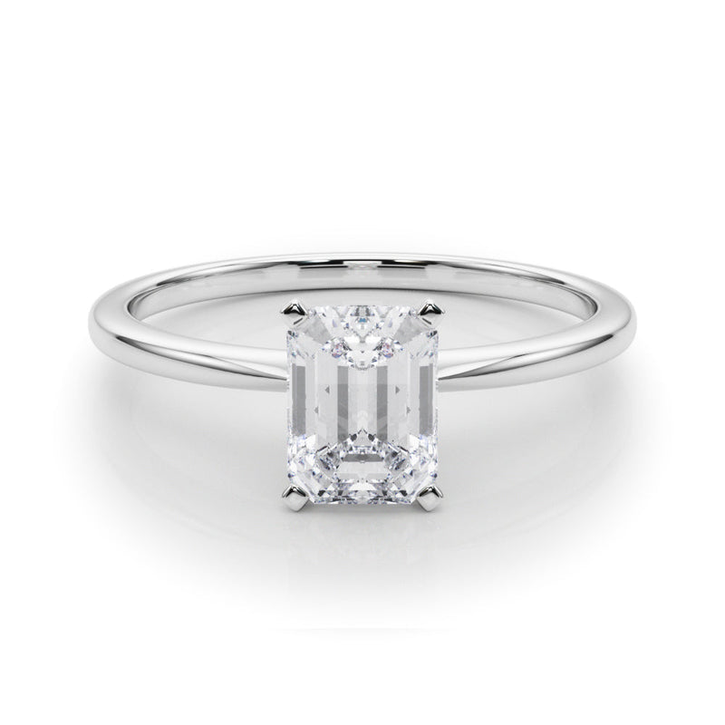 Emerald Solitaire Engagement Ring