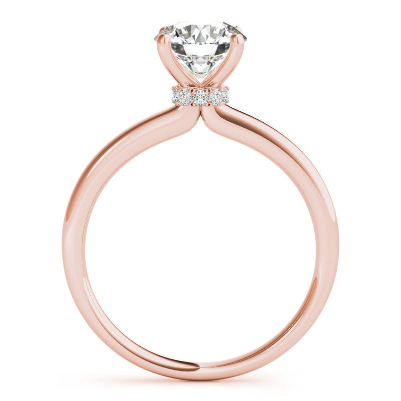 Round Solitaire Hidden Halo Engagement Ring