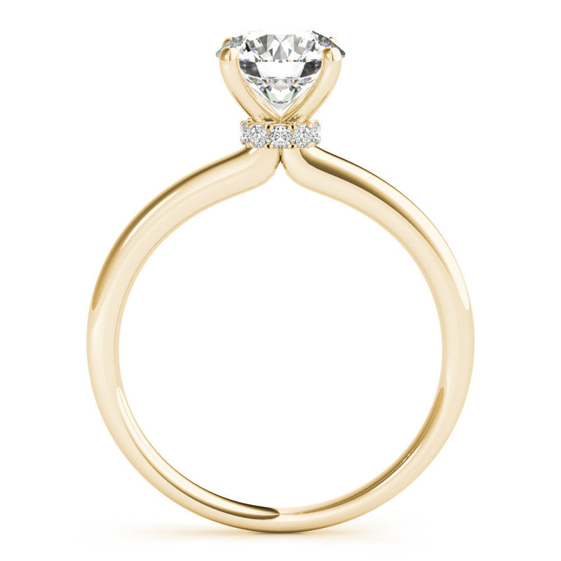 Round Solitaire Hidden Halo Engagement Ring