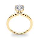 Round Solitaire Hidden Halo Engagement Ring