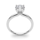 Round Solitaire Hidden Halo Engagement Ring