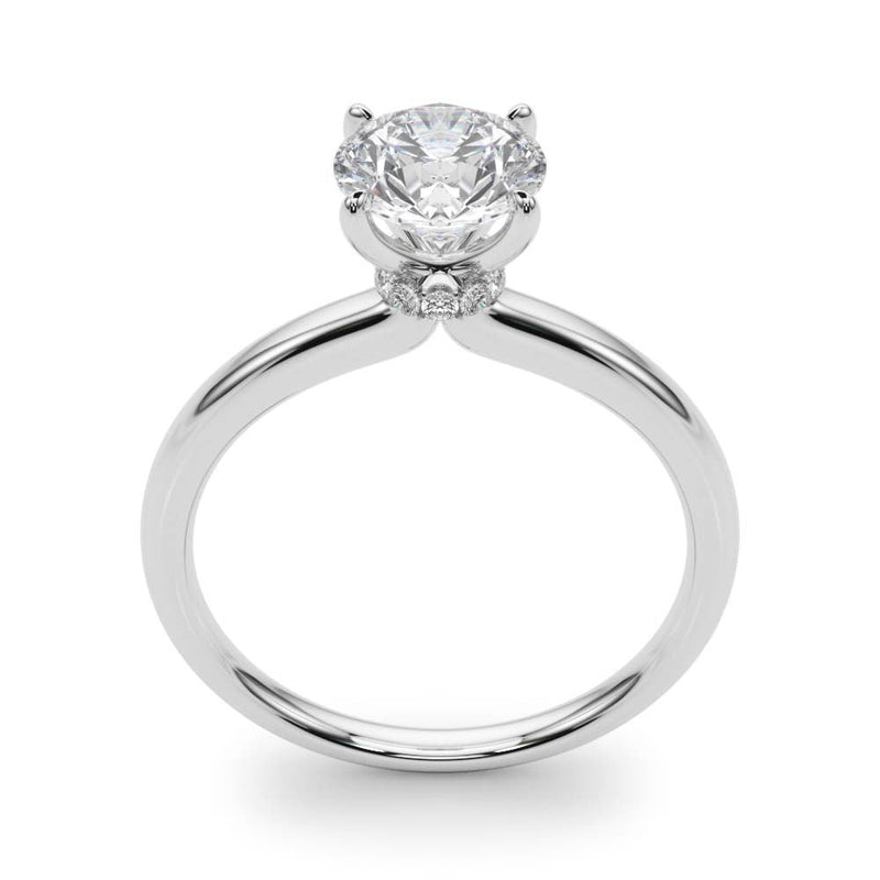 Round Solitaire Hidden Halo Engagement Ring
