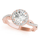 Round Halo Twisted Engagement Ring