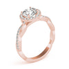 Round Halo Twisted Engagement Ring DiamondStatus