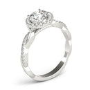 Round Halo Twisted Engagement Ring
