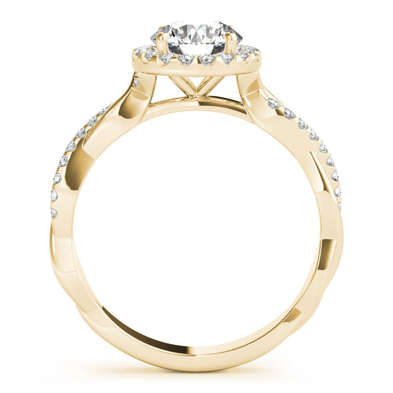 Round Halo Twisted Engagement Ring
