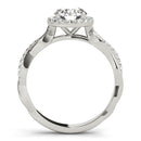 Round Halo Twisted Engagement Ring