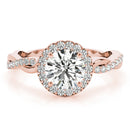 Round Halo Twisted Engagement Ring