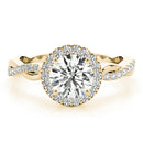 Round Halo Twisted Engagement Ring