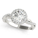 Round Halo Twisted Engagement Ring