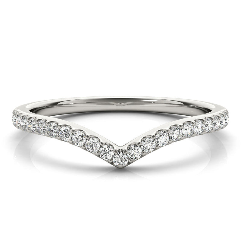 Chevron Pavé Wedding Ring