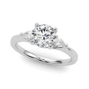Round Cut Pear Shoulders Engagement Ring DiamondStatus
